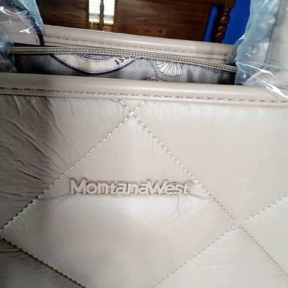 Montana West NWT Tan Faux Leather Quilted Tote Satchel Crossbody Bag $59.99 New - Picture 2 of 11